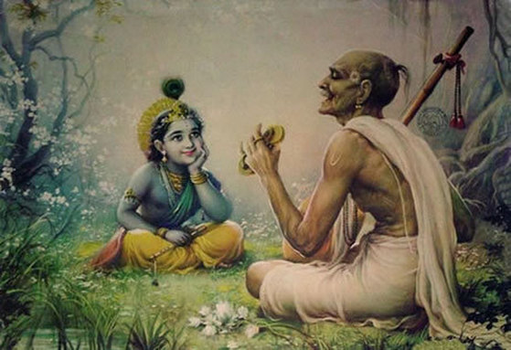 Bhakt Soordas thinking of Shri Krishna