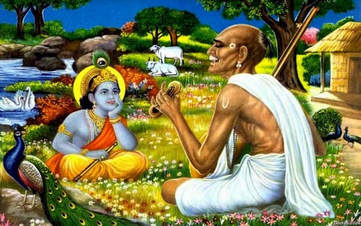 Shri Krishna Listening to Soordas