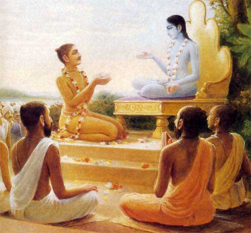 Shukdev Paramhans reciting Shrimad Bhagvatam 