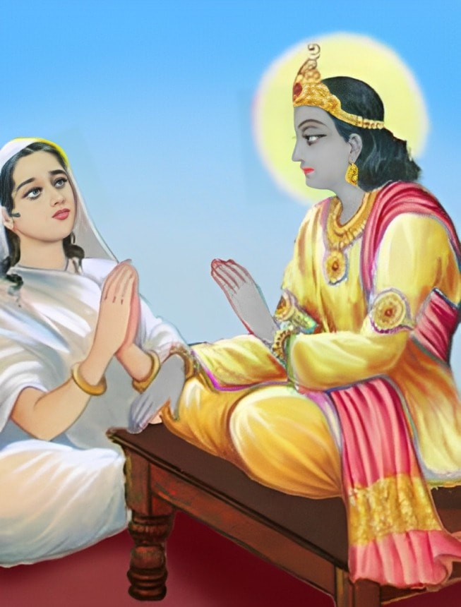 Kunti with Shri Krishna