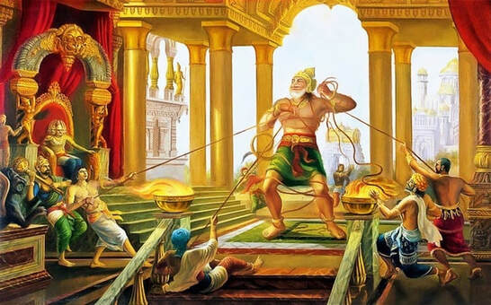 Hanuman in Ravana's assembly
