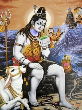 Shiva Drinks Poison from Churning of Milk OceanPicture